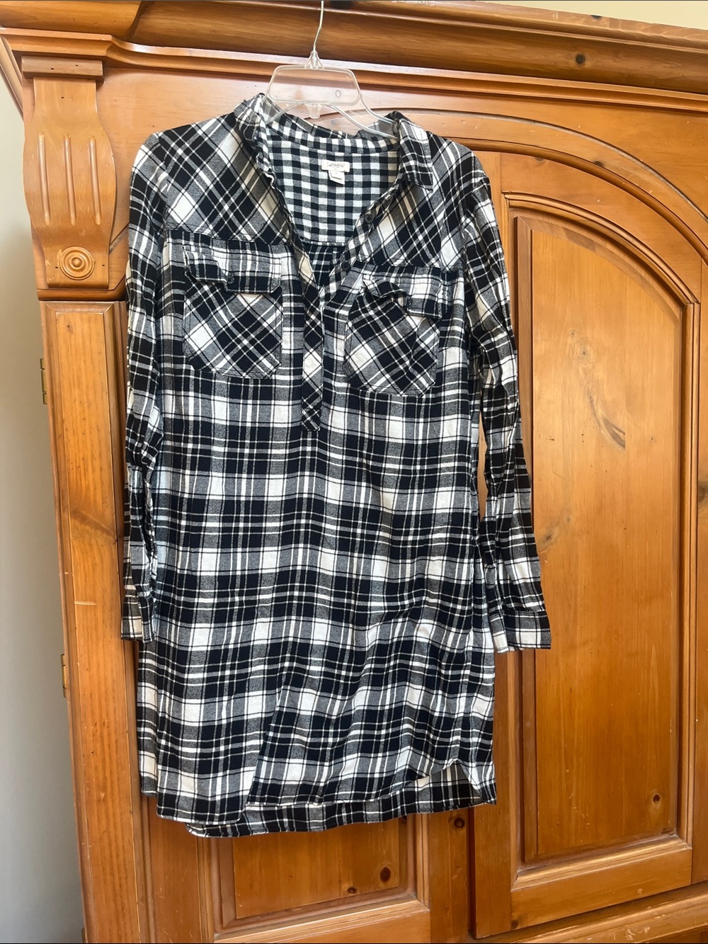 J. Crew Black and White Gingham Button-Up Shirt or dress